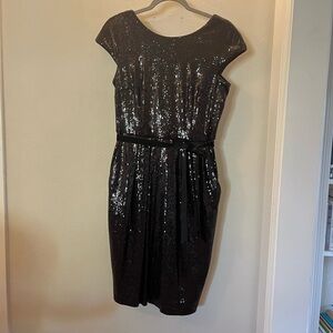 Alex Evenings Black Sequin Cocktail Dress Size 8
